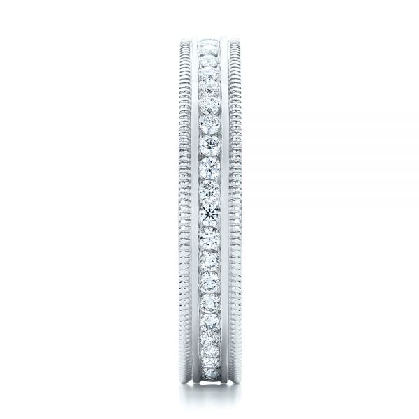 18k White Gold 18k White Gold Custom Eternity Diamond Wedding Band - Side View - 102280