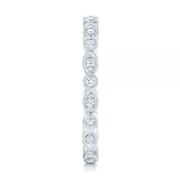 14k White Gold 14k White Gold Custom Eternity Diamond Wedding Band - Side View -  102754