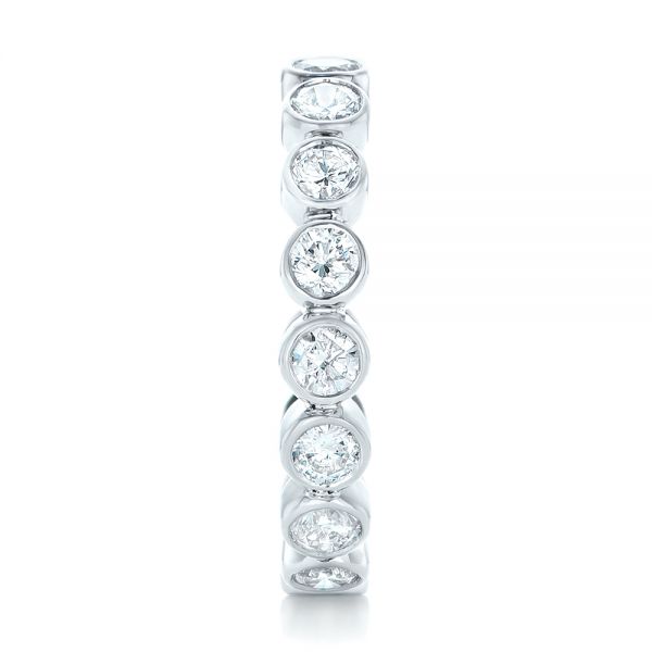 14k White Gold Custom Eternity Diamond Wedding Band - Side View - 102791