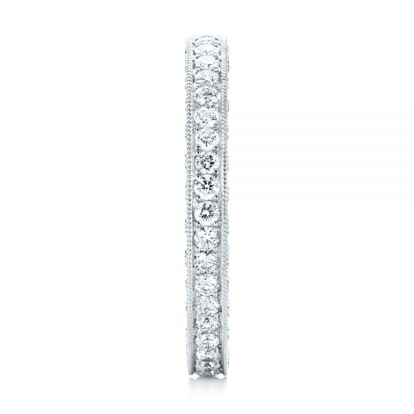 18k White Gold Custom Eternity Diamond Wedding Band - Side View - 103304