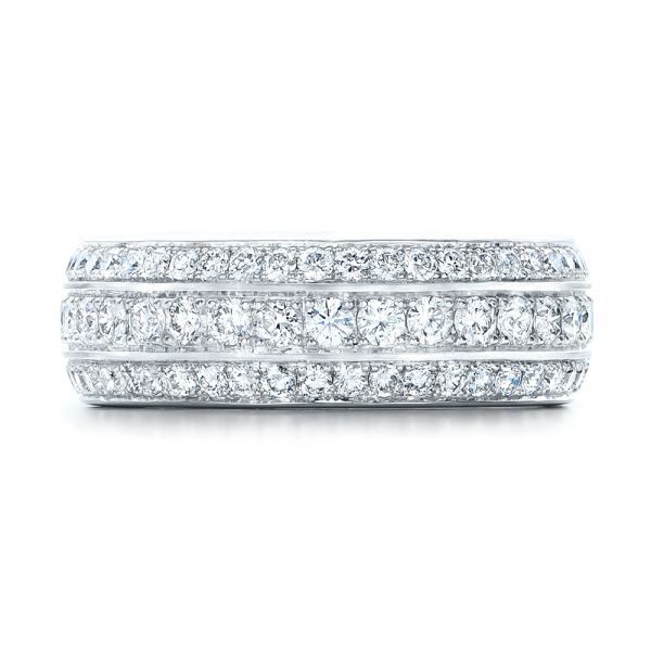 18k White Gold 18k White Gold Custom Eternity Diamond Wedding Band - Top View -  102058