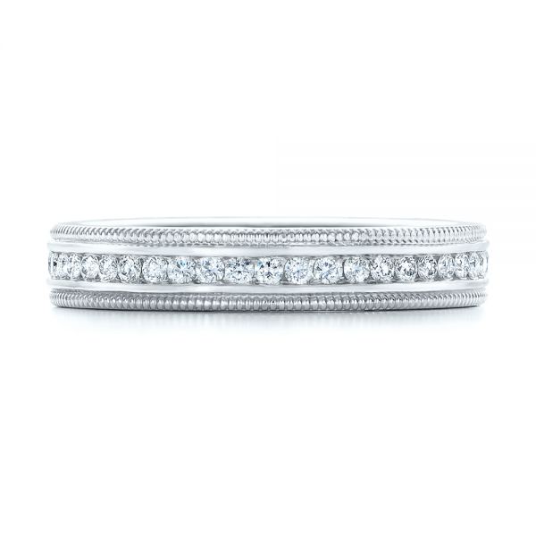 14k White Gold 14k White Gold Custom Eternity Diamond Wedding Band - Top View -  102280