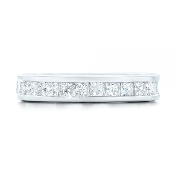 18k White Gold 18k White Gold Custom Eternity Diamond Wedding Band - Top View -  102734