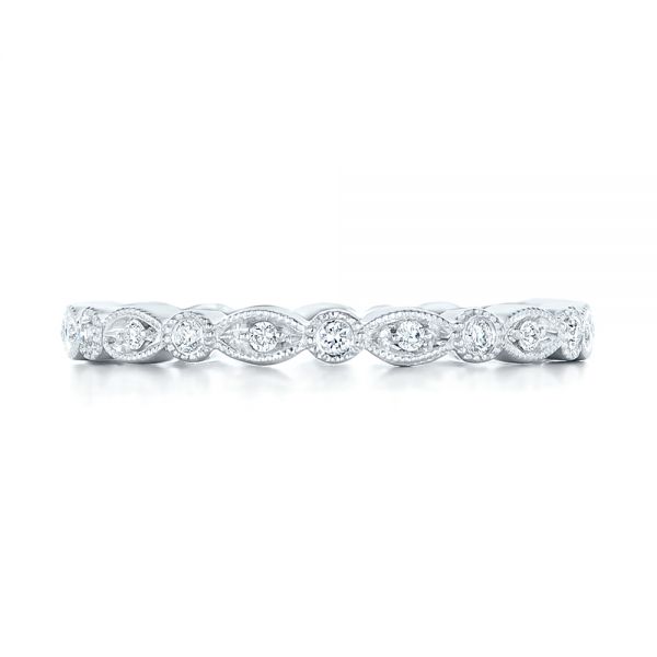 14k White Gold 14k White Gold Custom Eternity Diamond Wedding Band - Top View -  102754