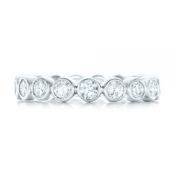 14k White Gold Custom Eternity Diamond Wedding Band - Top View -  102791
