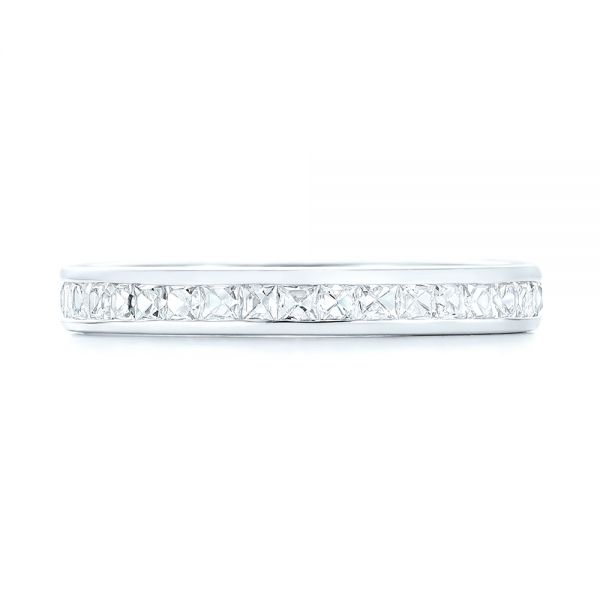 18k White Gold 18k White Gold Custom Eternity Diamond Wedding Band - Top View -  102997