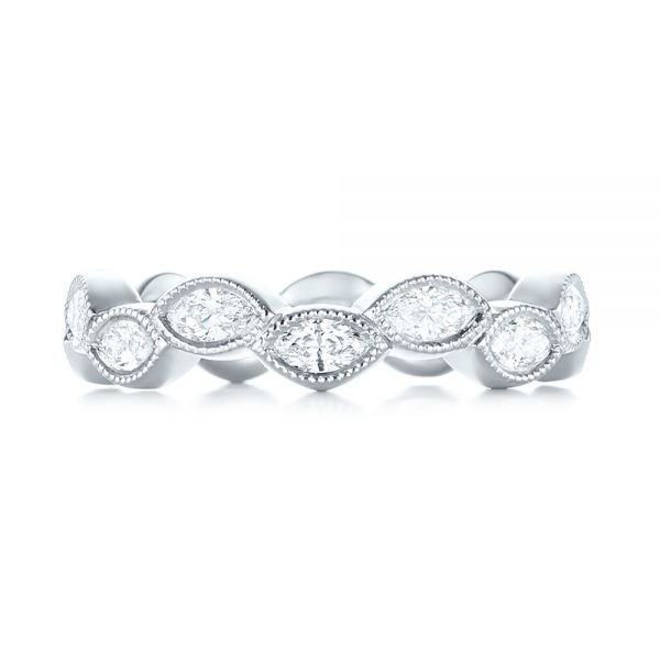 14k White Gold 14k White Gold Custom Eternity Diamond Wedding Band - Top View -  103238