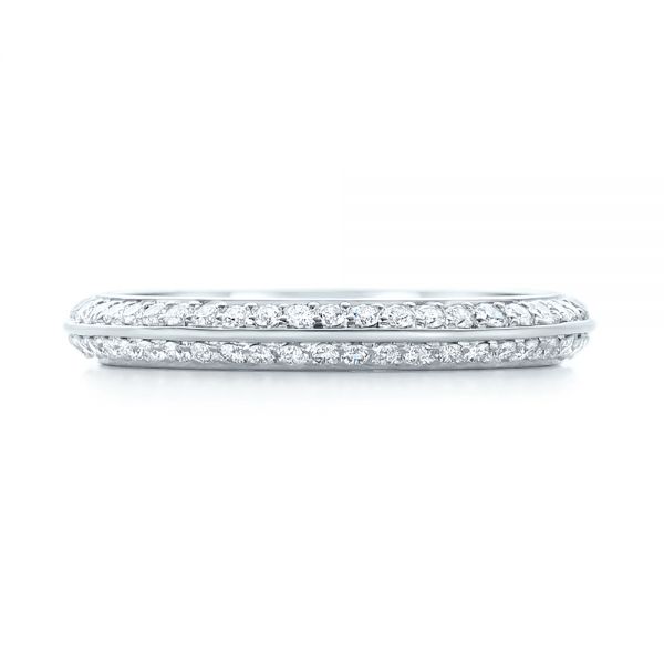 18k White Gold 18k White Gold Custom Eternity Diamond Wedding Band - Top View -  103337