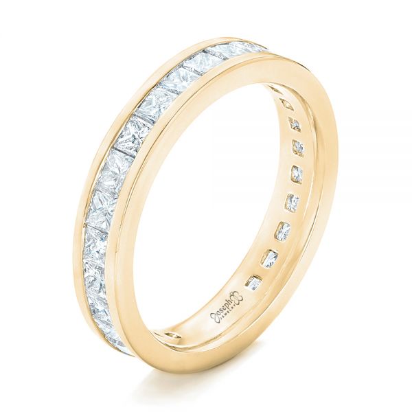 18k Yellow Gold 18k Yellow Gold Custom Eternity Diamond Wedding Band - Three-Quarter View -  102734