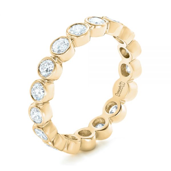 18k Yellow Gold 18k Yellow Gold Custom Eternity Diamond Wedding Band - Three-Quarter View - 102791