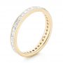 18k Yellow Gold Custom Eternity Diamond Wedding Band - Three-Quarter View -  102997 - Thumbnail