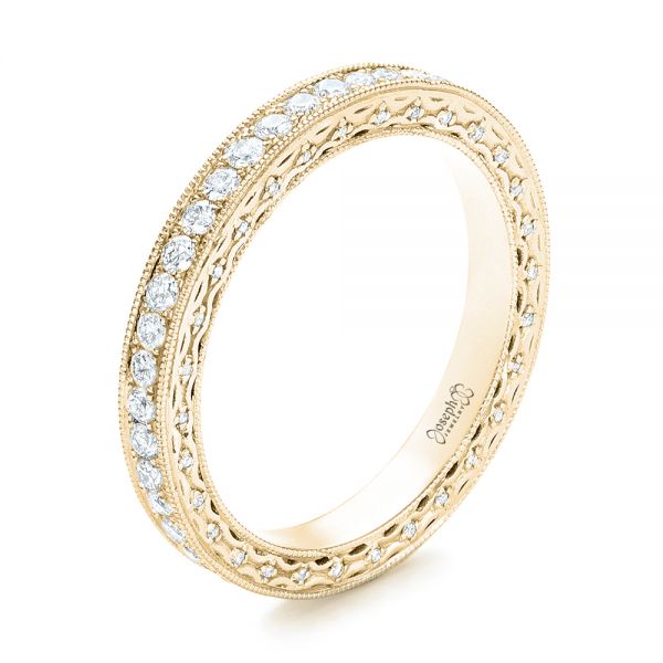 18k Yellow Gold 18k Yellow Gold Custom Eternity Diamond Wedding Band - Three-Quarter View -  103304