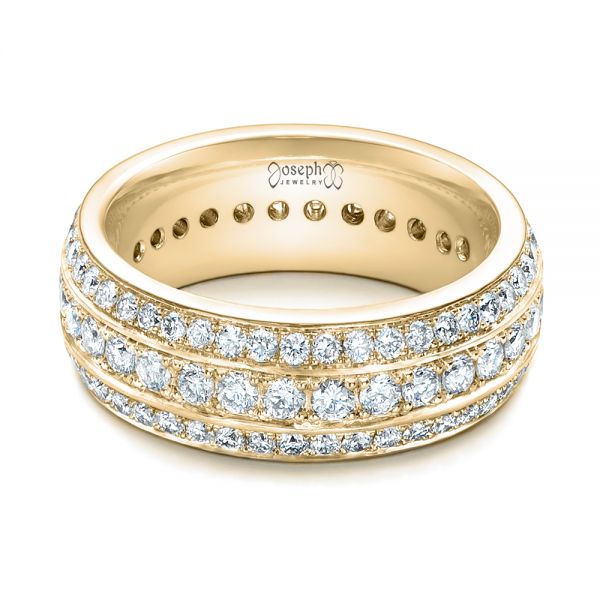 14k Yellow Gold 14k Yellow Gold Custom Eternity Diamond Wedding Band - Flat View - 102058