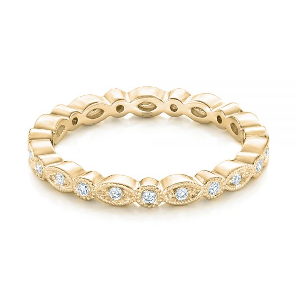 14k Yellow Gold 14k Yellow Gold Custom Eternity Diamond Wedding Band - Flat View - 102754