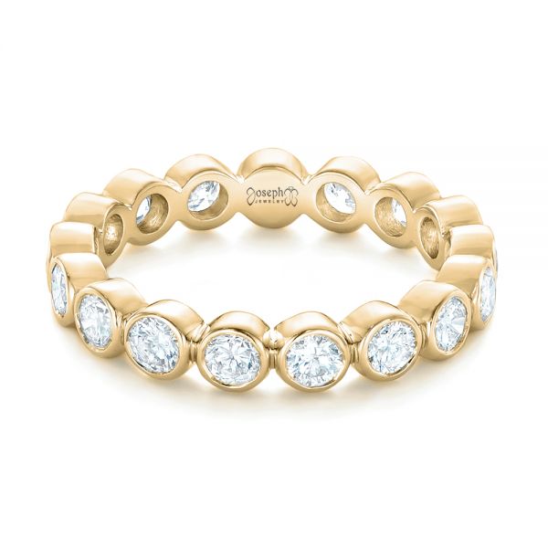 18k Yellow Gold 18k Yellow Gold Custom Eternity Diamond Wedding Band - Flat View - 102791