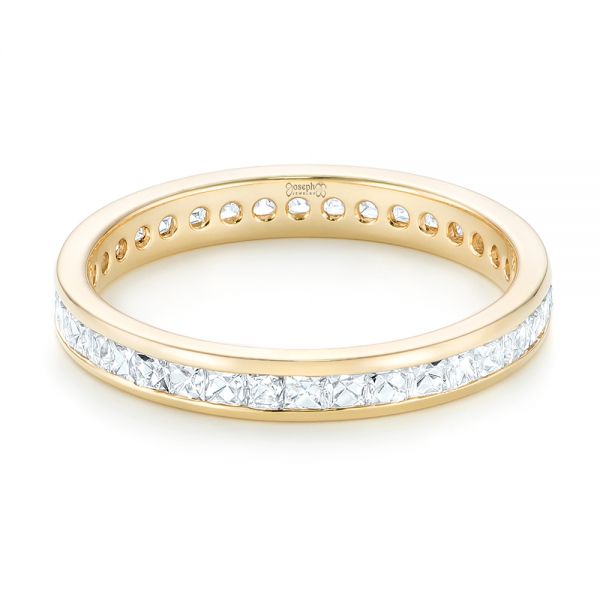 18k Yellow Gold Custom Eternity Diamond Wedding Band - Flat View -  102997