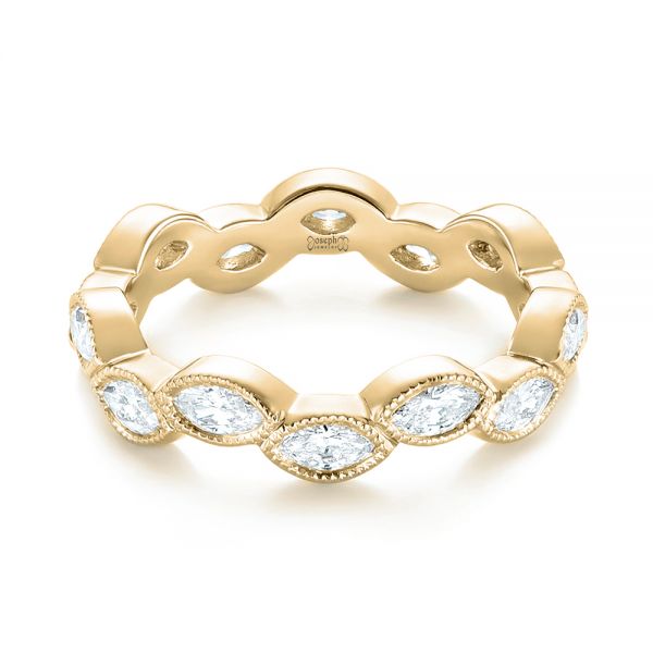 18k Yellow Gold 18k Yellow Gold Custom Eternity Diamond Wedding Band - Flat View -  103238