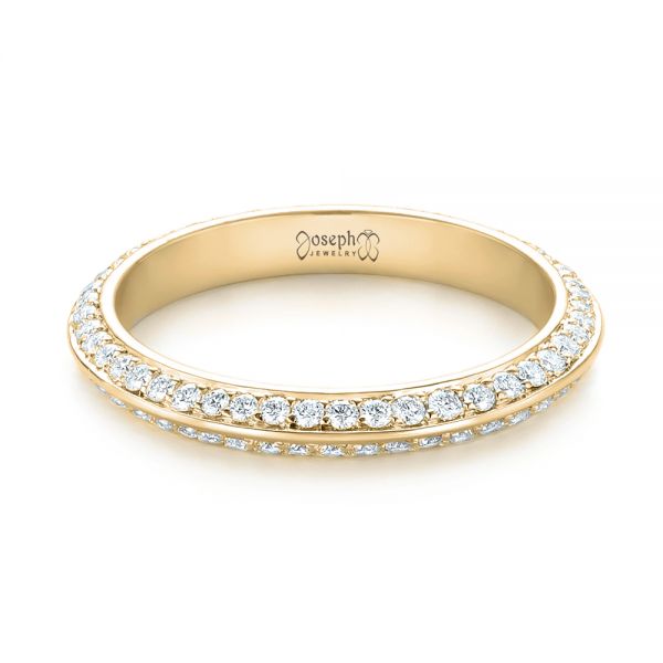 14k Yellow Gold 14k Yellow Gold Custom Eternity Diamond Wedding Band - Flat View -  103337