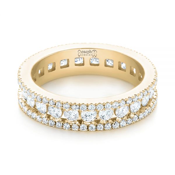 14k Yellow Gold 14k Yellow Gold Custom Eternity Diamond Wedding Band - Flat View -  103479