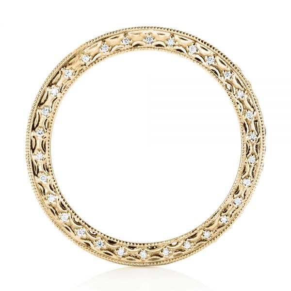 18k Yellow Gold 18k Yellow Gold Custom Eternity Diamond Wedding Band - Front View - 103304