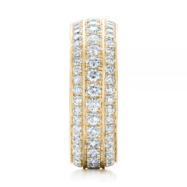 14k Yellow Gold 14k Yellow Gold Custom Eternity Diamond Wedding Band - Side View - 102058