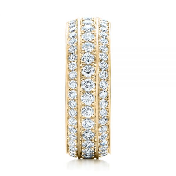 18k Yellow Gold 18k Yellow Gold Custom Eternity Diamond Wedding Band - Side View -  102058