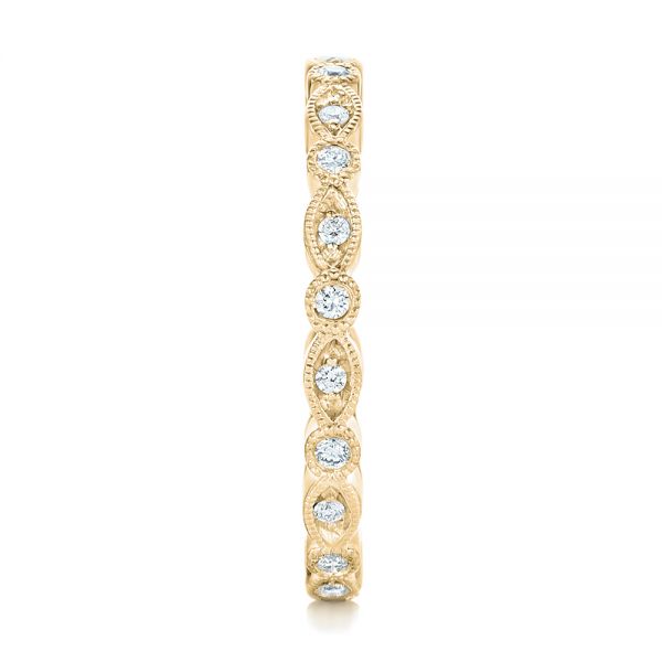 14k Yellow Gold 14k Yellow Gold Custom Eternity Diamond Wedding Band - Side View - 102754