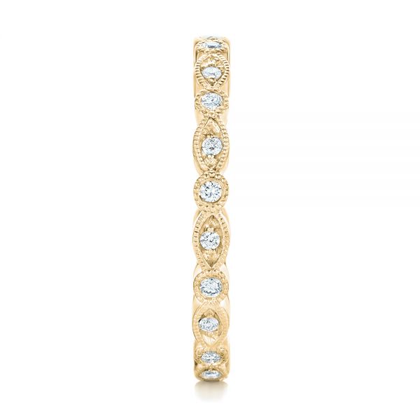 14k Yellow Gold 14k Yellow Gold Custom Eternity Diamond Wedding Band - Side View -  102754