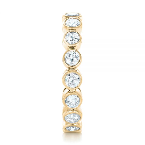 18k Yellow Gold 18k Yellow Gold Custom Eternity Diamond Wedding Band - Side View -  102791