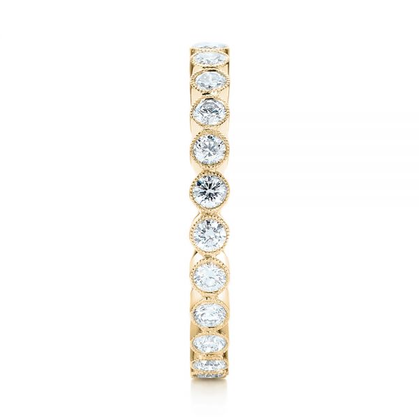 18k Yellow Gold 18k Yellow Gold Custom Eternity Diamond Wedding Band - Side View - 103152