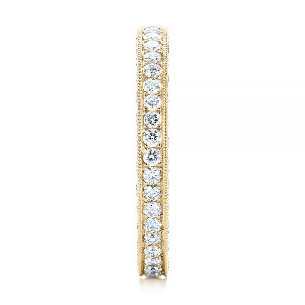 18k Yellow Gold 18k Yellow Gold Custom Eternity Diamond Wedding Band - Side View - 103304