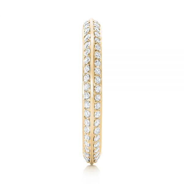 14k Yellow Gold 14k Yellow Gold Custom Eternity Diamond Wedding Band - Side View -  103337