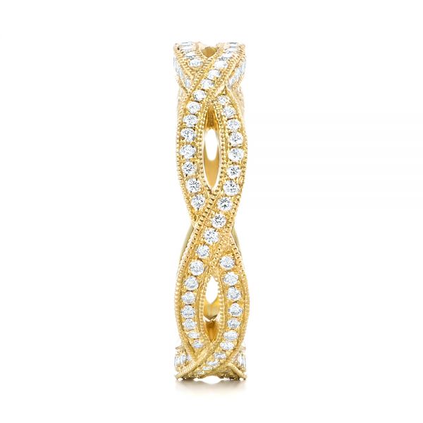 18k Yellow Gold Custom Eternity Diamond Wedding Band - Side View - 103587