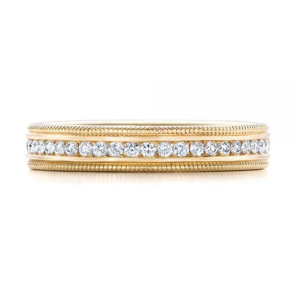 14k Yellow Gold Custom Eternity Diamond Wedding Band - Top View -  102280