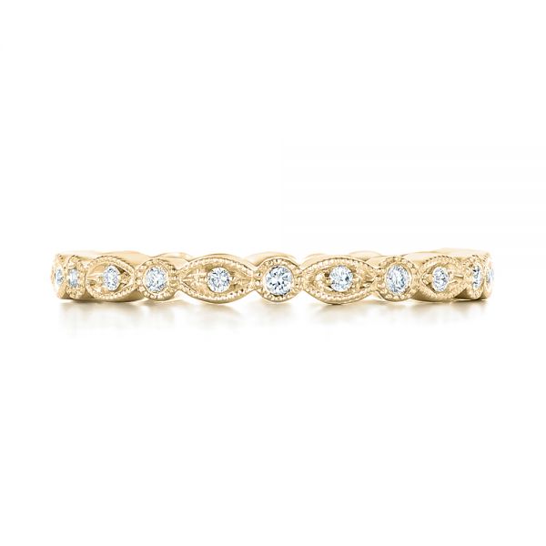 14k Yellow Gold 14k Yellow Gold Custom Eternity Diamond Wedding Band - Top View - 102754