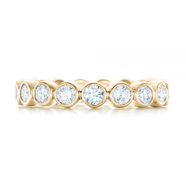 18k Yellow Gold 18k Yellow Gold Custom Eternity Diamond Wedding Band - Top View - 102791