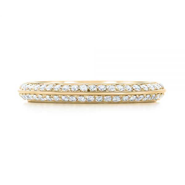 14k Yellow Gold 14k Yellow Gold Custom Eternity Diamond Wedding Band - Top View -  103337