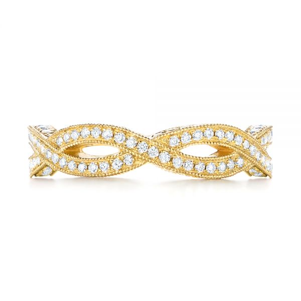 18k Yellow Gold Custom Eternity Diamond Wedding Band - Top View - 103587