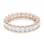 18k Rose Gold 18k Rose Gold Custom Eternity Princess Cut Diamond Wedding Band - Flat View -  102447 - Thumbnail