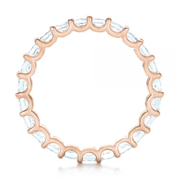 18k Rose Gold 18k Rose Gold Custom Eternity Princess Cut Diamond Wedding Band - Front View - 102447