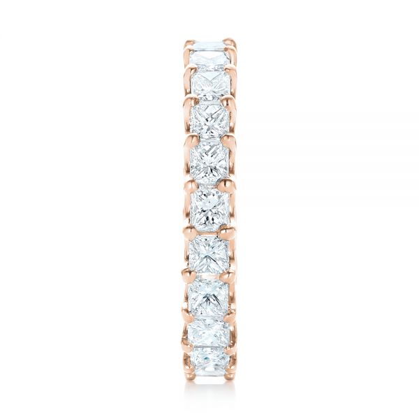 18k Rose Gold 18k Rose Gold Custom Eternity Princess Cut Diamond Wedding Band - Side View - 102447