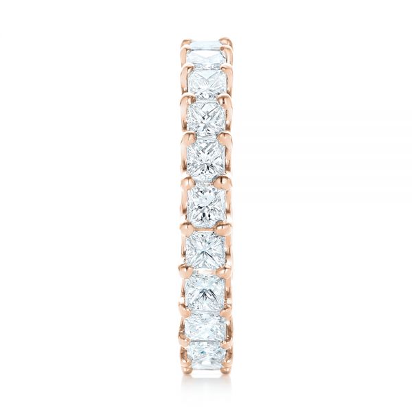 18k Rose Gold 18k Rose Gold Custom Eternity Princess Cut Diamond Wedding Band - Side View -  102447