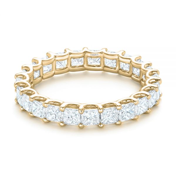 14k Yellow Gold 14k Yellow Gold Custom Eternity Princess Cut Diamond Wedding Band - Flat View - 102447