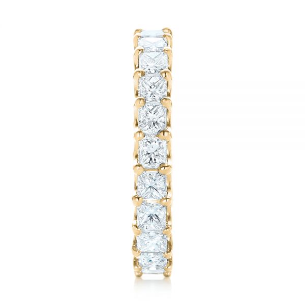 18k Yellow Gold 18k Yellow Gold Custom Eternity Princess Cut Diamond Wedding Band - Side View -  102447