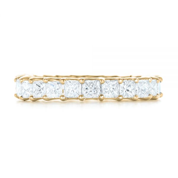 14k Yellow Gold 14k Yellow Gold Custom Eternity Princess Cut Diamond Wedding Band - Top View - 102447