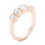 14k Rose Gold 14k Rose Gold Custom Five Stone Diamond Anniversary Band - Three-Quarter View -  104828 - Thumbnail