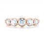14k Rose Gold 14k Rose Gold Custom Five Stone Diamond Anniversary Band - Top View -  104828 - Thumbnail