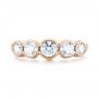 18k Rose Gold 18k Rose Gold Custom Five Stone Diamond Anniversary Band - Top View -  104828 - Thumbnail