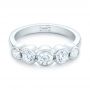  Platinum Custom Five Stone Diamond Anniversary Band - Flat View -  104828 - Thumbnail