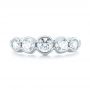 14k White Gold 14k White Gold Custom Five Stone Diamond Anniversary Band - Top View -  104828 - Thumbnail